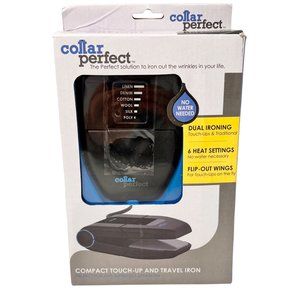 Collar Perfect Compact Touch-UP Travel Iron Non Stick Folding Swivel‎ Cord New